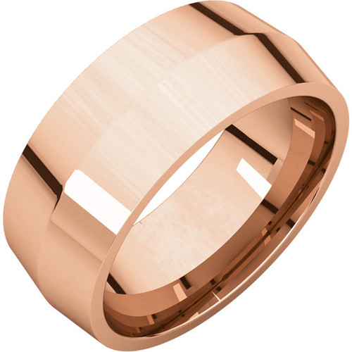 14k Rose 8mm Knife Edge Comfort Fit Wedding Band