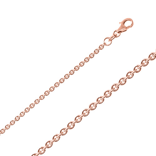 14k Rose Gold Rolo Chain 3.0mm Wide 16 Inches