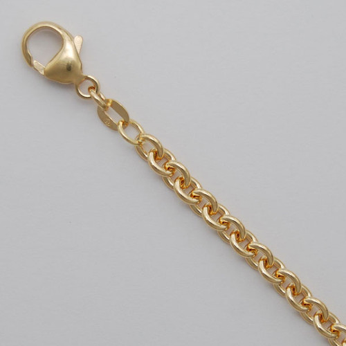 18k Yellow Gold rolo (cable ) Link Chain 4.0mm 22 Inches