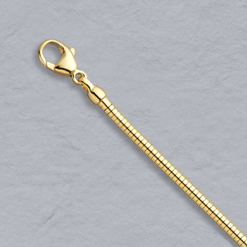 18k Yellow Gold 2.5mm Round Snake Chain 20 Inches