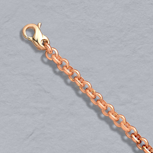 14k Rose Gold Rolo Chain 4.0mm Wide 7 Inches