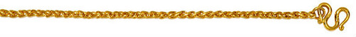 24k Yellow Gold 2.5mm Handmade Wheat Bracelet 9 Inches