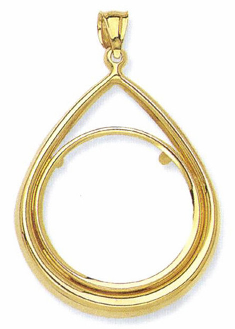 14k Gold First Spouse Coin Tear Drop Bezel