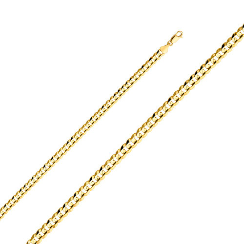 14k Gold 6mm Flat Curb Chain Anklet 11 Inches