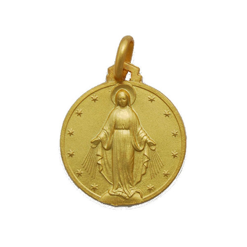 14kt Yellow Gold 16.0 mm Round Miraculous Medal
