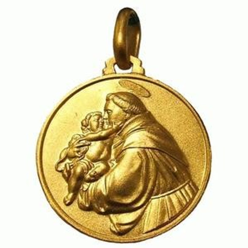 14kt Yellow Gold 25.0 mm Round Saint Anthony Medal