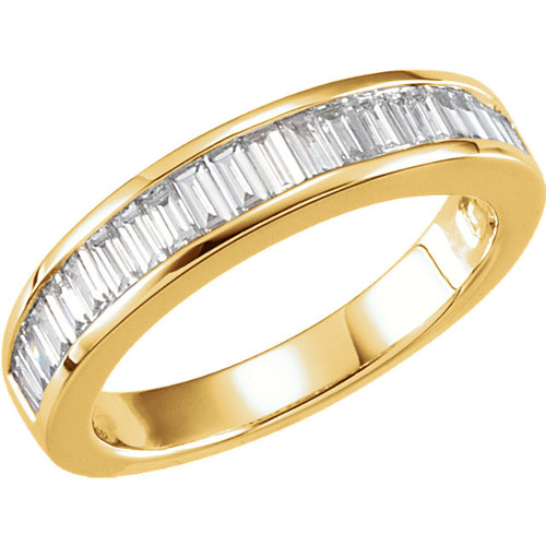 14k Yellow Gold Baguette Diamond Band 3/4 ctw 4.75mm