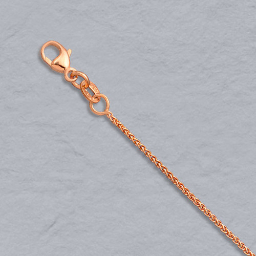 18K Rose Gold 1.10 Mm  Wheat Chain 22"