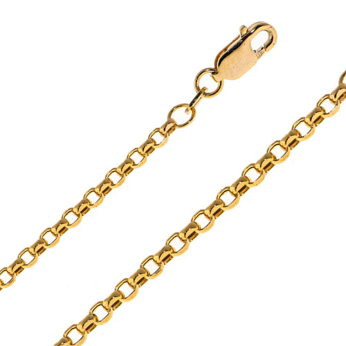 10k  Yellow Gold 2.5mm  Hollow Rolo Chain Necklace 20 Inches
