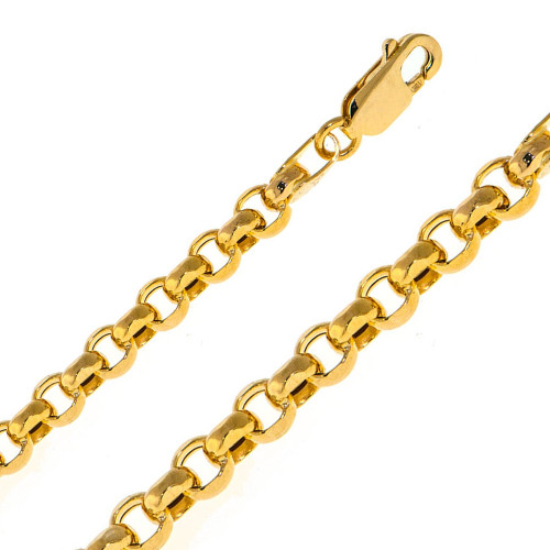 10k  Yellow Gold 5mm  Hollow Rolo Chain Necklace 24 Inches