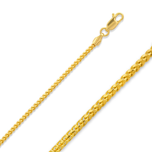 18K Yellow Gold 1.63mm Diamond Cut Franco Chain 24 Inches