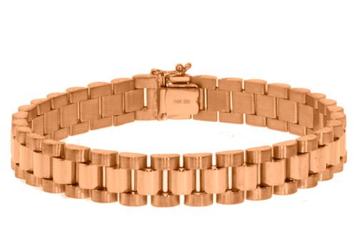 14k Rose Gold President Jubilee  Bracelet 10MM Wide 8 Inches