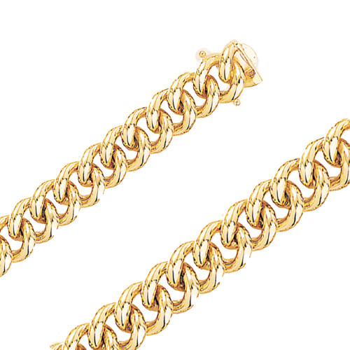 14k Gold Handmade Cuban Link Chain 12mm Wide 16 Inches