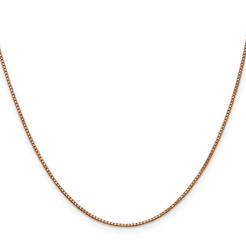 14k Rose Gold 1.0 Mm Box Chain 16 Inches