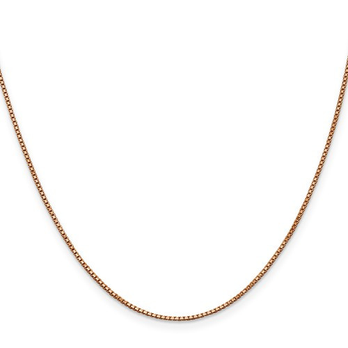 14k Rose Gold 1.0 Mm Box Chain 24 Inches