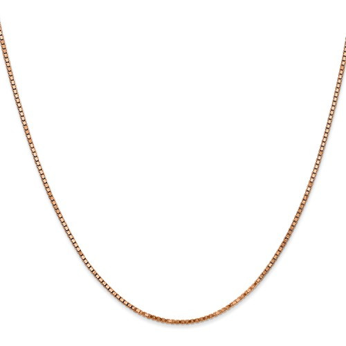 14k Rose Gold 1.3 Mm Box Chain 18 Inches