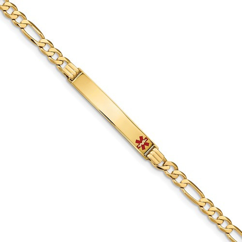 14k Gold 6.0mm Medical Id Bracelet 8 Inches