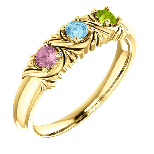 Gold mothers clearance ring 6 stones