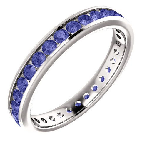 Tanzanite eternity rings sales yellow gold