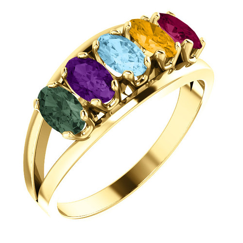 Nana S-Bar w/Sides 1-6 Multistone 10k White Gold Mothers Day Ring Gift for  Women, Size 11.5, Stone 4 - Walmart.com