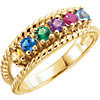 14k Gold Family Mother's Ring, 10 Stone 