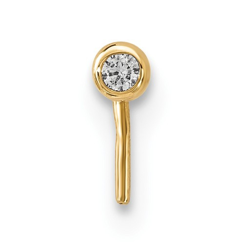 14k 2.2mm CZ Nose Stud