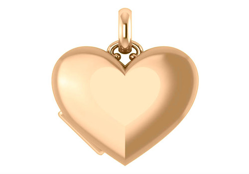 18k Yellow Gold Heart Shape Locket 21mm High Polished