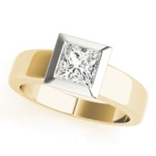 14k Gold 1/2 Ctw  Diamond Solitaire Princess Engagement Diamond Ring