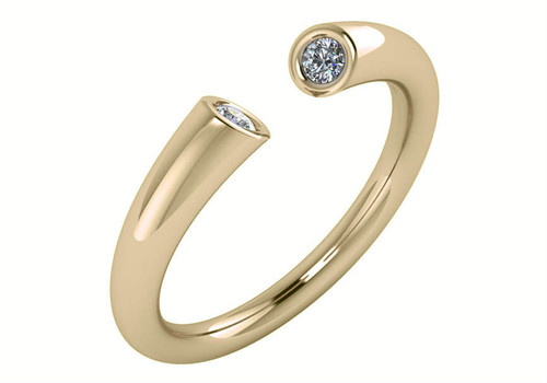 14k Yellow Gold Obi Cz Ring