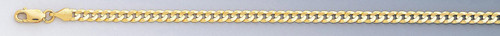 14k Gold 4mm Flat Curb Bracelet 9 Inches