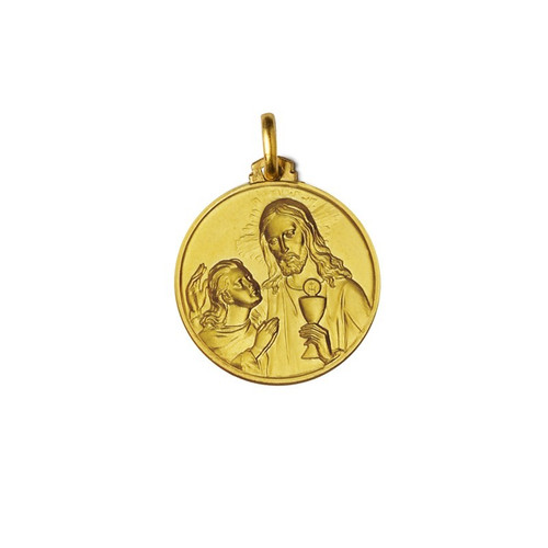 14k Gold First Communion Medal Pendant 16.0mm