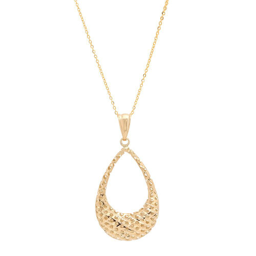 14k Gold Tear Drop Necklace 28.0MM