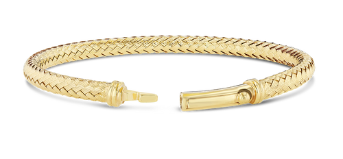 14K Yellow Gold 5.7mm Diamond-Cut Comfort Curb Chain Bracelet - 8-1/2
