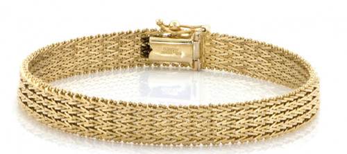 14k Gold 7mm Wheat Bracelet 8 Inches