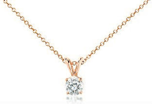 14k Rose Gold 7.5mm Swarovski ( 1.50 Ctw. ) Cubic Zirconium Necklace