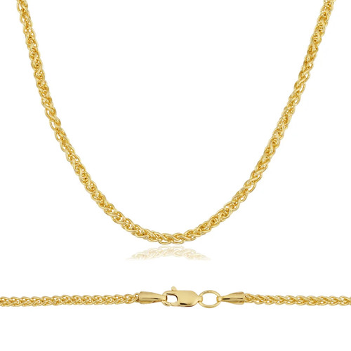 14K Yellow Gold 4.0 mm Spiga (wheat) Chains 26 Inches