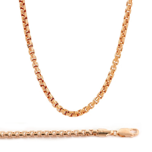 10k Rose Gold 2.5mm Round Box Chain Necklace 18 Inches