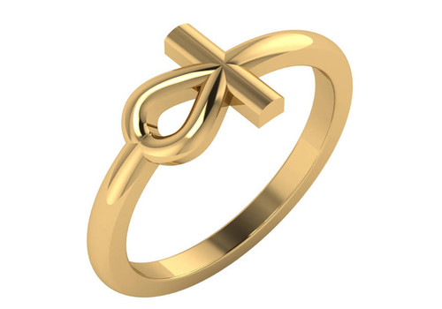 14k Yellow Gold Ankh Ring 8.0mm