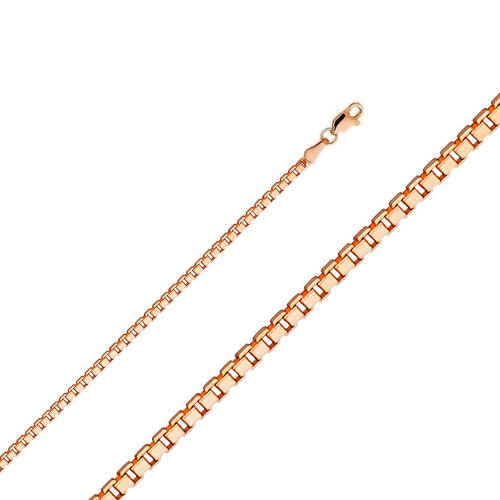 14k Rose Gold 1.8mm Box Chain Necklace 30 Inches
