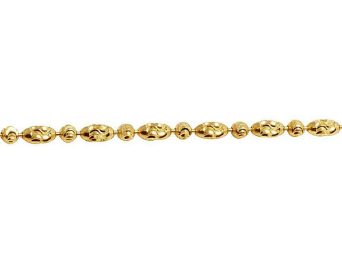 14k Yellow Gold 2.5mm Typhoon Moon Cut Chain 16 Inches