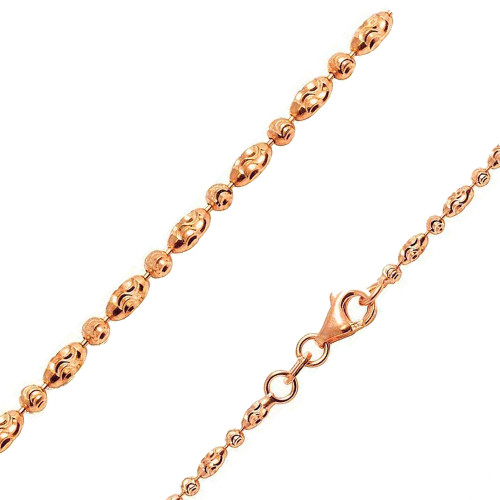 14k Rose Gold 2.0mm Typhoon Moon Cut Chain 24 Inches