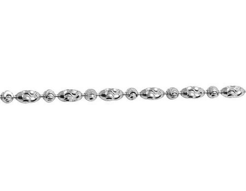 14k White Gold 2.5mm Typhoon Moon Cut Chain 30 Inches