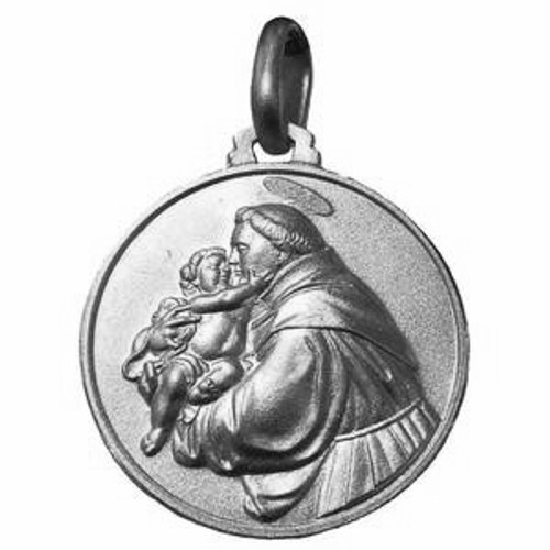 Sterling Silver 12.0 mm Round Saint Anthony Medal