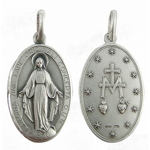 Sterling Silver 20x14mm Oval Miraculous Medal