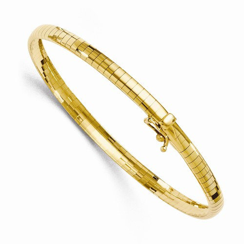 18k Gold 6mm Domed Omega Bracelet 7 Inches