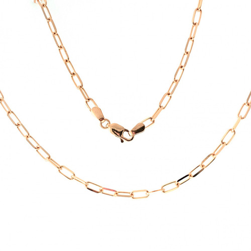 14k Rose Gold 3.5mm Paper Clip Chain necklace 16 Inches