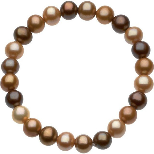 Cultured Chocolate Pearl Bracelet 7" Stretch Bracelet 8-9mm