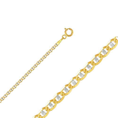 14k Gold 2.0mm Fancy Mariner Chain 16 Inches