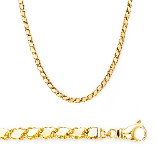 14K Yellow Gold Handmade Cordon Chain 5.3mm wide 30 Inches