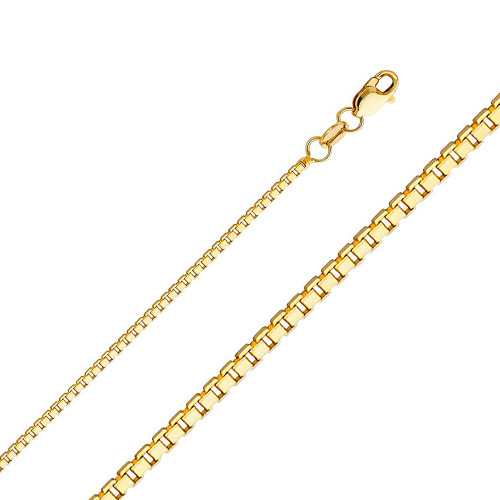 18K Yellow Gold 1.3mm Box Chain 28  Inches